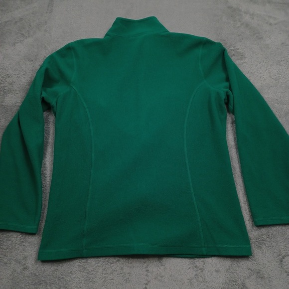 LL Bean Jacket Womens Medium Green Fleece Full Zip Pockets Outdoor Casual a2 - Picture 6 of 8